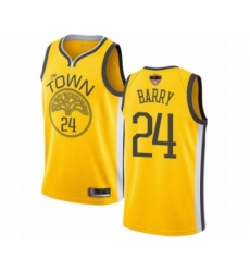 Men's Golden State Warriors #24 Rick Barry Yellow Swingman 2019 Basketball Finals Bound Jersey - Earned Edition
