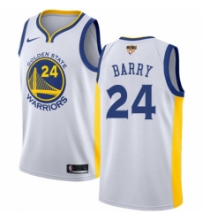 Women's Nike Golden State Warriors #24 Rick Barry Swingman White Home 2018 NBA Finals Bound NBA Jersey - Association Edition
