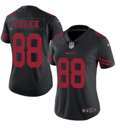 Women's Nike San Francisco 49ers #88 Garrett Celek Limited Black Rush Vapor Untouchable NFL Jersey