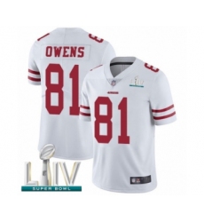 Men's San Francisco 49ers #81 Terrell Owens White Vapor Untouchable Limited Player Super Bowl LIV Bound Football Jersey
