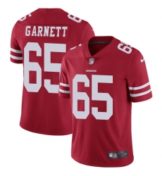 Men's Nike San Francisco 49ers #65 Joshua Garnett Red Team Color Vapor Untouchable Limited Player NFL Jersey