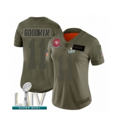 Women's San Francisco 49ers #11 Marquise Goodwin Limited Olive 2019 Salute to Service Super Bowl LIV Bound Football Jersey