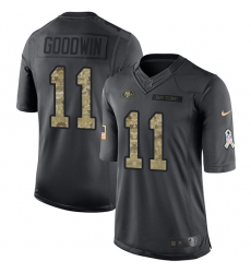 Youth Nike San Francisco 49ers #11 Marquise Goodwin Limited Black 2016 Salute to Service NFL Jersey