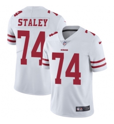 Men's Nike San Francisco 49ers #74 Joe Staley White Vapor Untouchable Limited Player NFL Jersey