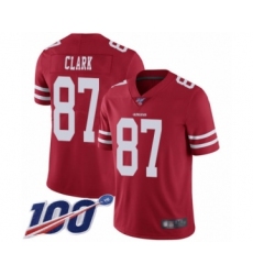 Youth San Francisco 49ers #87 Dwight Clark Red Team Color Vapor Untouchable Limited Player 100th Season Football Jersey