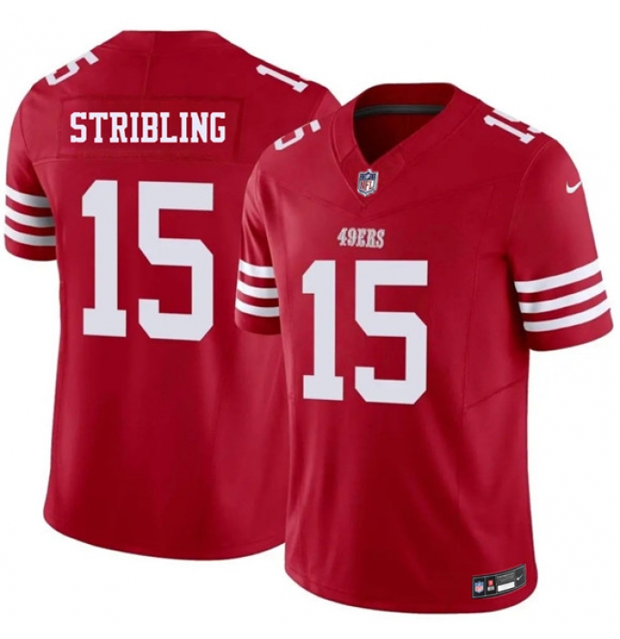 Men's San Francisco 49ers #15 De'Zhaun Stribling Red 2026 F.U.S.E. Vapor Untouchable Limited Football Stitched Jersey