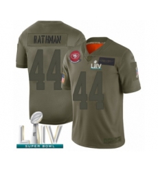 Men's San Francisco 49ers #44 Tom Rathman Limited Olive 2019 Salute to Service Super Bowl LIV Bound Football Jersey