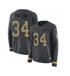 Women's Nike Chicago Bears #34 Walter Payton Limited Black Salute to Service Therma Long Sleeve NFL Jersey