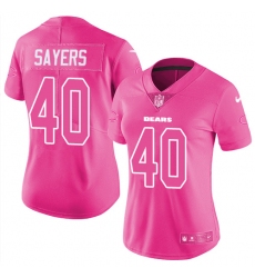 Women's Nike Chicago Bears #40 Gale Sayers Limited Pink Rush Fashion NFL Jersey