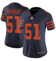 Women's Nike Chicago Bears #51 Dick Butkus Elite Navy Blue Alternate NFL Jersey