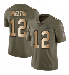 Youth Nike Chicago Bears #12 Markus Wheaton Limited Olive/Gold Salute to Service NFL Jersey