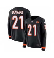 Women's Nike Cincinnati Bengals #21 Darqueze Dennard Limited Black Therma Long Sleeve NFL Jersey
