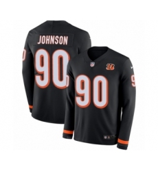 Youth Nike Cincinnati Bengals #90 Michael Johnson Limited Black Therma Long Sleeve NFL Jersey