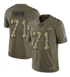 Youth Nike Cincinnati Bengals #71 Andre Smith Limited Olive/Camo 2017 Salute to Service NFL Jersey