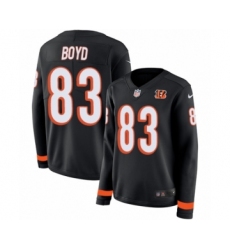 Women's Nike Cincinnati Bengals #83 Tyler Boyd Limited Black Therma Long Sleeve NFL Jersey