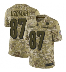 Youth Nike Cincinnati Bengals #87 C.J. Uzomah Limited Camo 2018 Salute to Service NFL Jersey