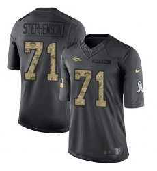 Men's Nike Denver Broncos #71 Donald Stephenson Limited Black 2016 Salute to Service NFL Jersey