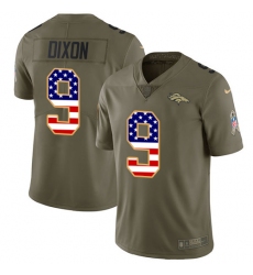 Men's Nike Denver Broncos #9 Riley Dixon Limited Olive/USA Flag 2017 Salute to Service NFL Jersey