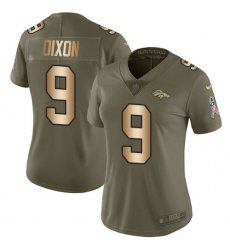 Women's Nike Denver Broncos #9 Riley Dixon Limited Olive/Gold 2017 Salute to Service NFL Jersey
