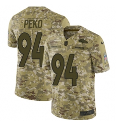 Youth Nike Denver Broncos #94 Domata Peko Limited Camo 2018 Salute to Service NFL Jersey