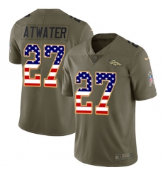 Men's Nike Denver Broncos #27 Steve Atwater Limited Olive/USA Flag 2017 Salute to Service NFL Jersey