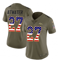 Women's Nike Denver Broncos #27 Steve Atwater Limited Olive/USA Flag 2017 Salute to Service NFL Jersey