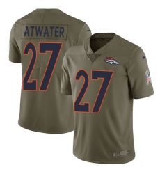 Youth Nike Denver Broncos #27 Steve Atwater Limited Olive 2017 Salute to Service NFL Jersey