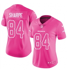 Women's Nike Denver Broncos #84 Shannon Sharpe Limited Pink Rush Fashion NFL Jersey