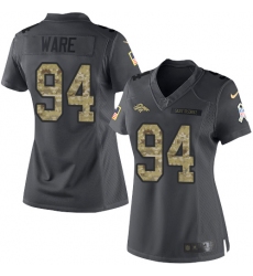 Women's Nike Denver Broncos #94 DeMarcus Ware Limited Black 2016 Salute to Service NFL Jersey