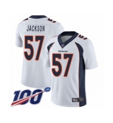 Men's Denver Broncos #57 Tom Jackson White Vapor Untouchable Limited Player 100th Season Football Jersey