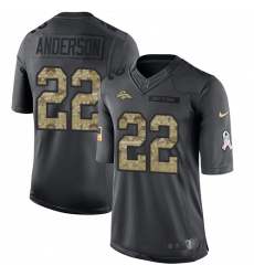 Youth Nike Denver Broncos #22 C.J. Anderson Limited Black 2016 Salute to Service NFL Jersey