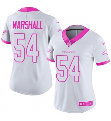 Women's Nike Denver Broncos #54 Brandon Marshall Limited White/Pink Rush Fashion NFL Jersey