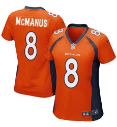 Women's Nike Denver Broncos #8 Brandon McManus Game Orange Team Color NFL Jersey