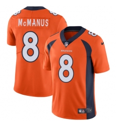 Youth Nike Denver Broncos #8 Brandon McManus Orange Team Color Vapor Untouchable Limited Player NFL Jersey