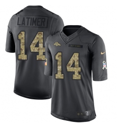 Youth Nike Denver Broncos #14 Cody Latimer Limited Black 2016 Salute to Service NFL Jersey