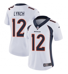 Women's Nike Denver Broncos #12 Paxton Lynch White Vapor Untouchable Limited Player NFL Jersey
