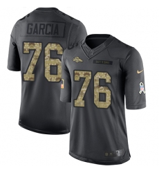 Men's Nike Denver Broncos #76 Max Garcia Limited Black 2016 Salute to Service NFL Jersey