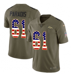 Men's Nike Denver Broncos #61 Matt Paradis Limited Olive/USA Flag 2017 Salute to Service NFL Jersey