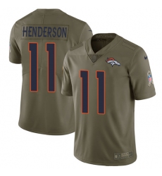 Youth Nike Denver Broncos #11 Carlos Henderson Limited Olive 2017 Salute to Service NFL Jersey
