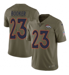 Youth Nike Denver Broncos #23 Devontae Booker Limited Olive 2017 Salute to Service NFL Jersey