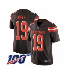 Men's Cleveland Browns #19 Bernie Kosar Brown Team Color Vapor Untouchable Limited Player 100th Season Football Jersey
