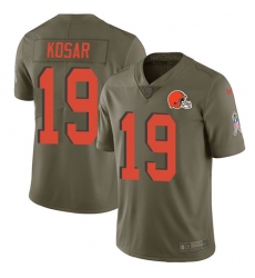 Men's Nike Cleveland Browns #19 Bernie Kosar Limited Olive 2017 Salute to Service NFL Jersey