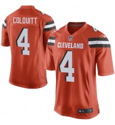 Men's Nike Cleveland Browns #4 Britton Colquitt Game Orange Alternate NFL Jersey