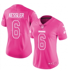 Women's Nike Cleveland Browns #6 Cody Kessler Limited Pink Rush Fashion NFL Jersey