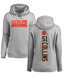 NFL Women's Nike Cleveland Browns #51 Jamie Collins Ash Pullover Hoodie