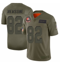Men's Cleveland Browns #82 Ozzie Newsome Limited Camo 2019 Salute to Service Football Jersey