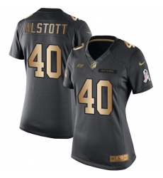 Women's Nike Tampa Bay Buccaneers #40 Mike Alstott Limited Black/Gold Salute to Service NFL Jersey