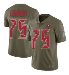 Men's Nike Tampa Bay Buccaneers #75 Davonte Lambert Limited Olive 2017 Salute to Service NFL Jersey