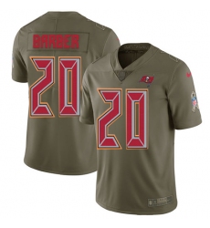 Men's Nike Tampa Bay Buccaneers #20 Ronde Barber Limited Olive 2017 Salute to Service NFL Jersey