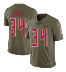 Men's Nike Tampa Bay Buccaneers #34 Charles Sims Limited Olive 2017 Salute to Service NFL Jersey